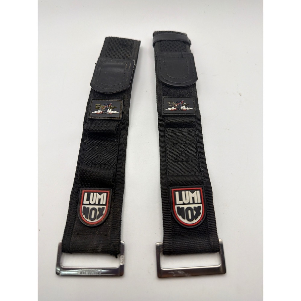 Luminox Navy SEAL Black Nylon Watch Straps Trident Logo Tactical Bands Set of 2